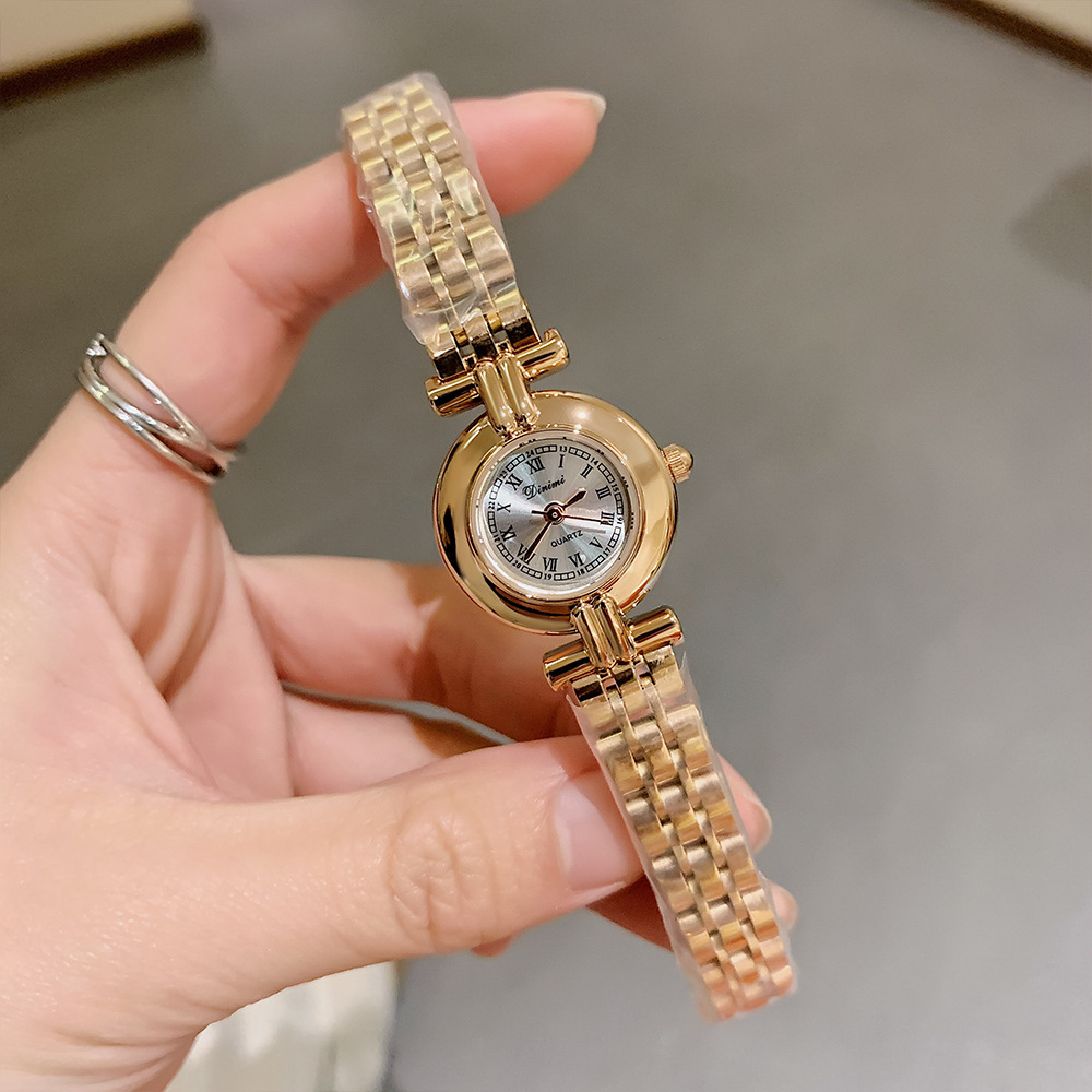 Vintage Round Gold Bracelet Watch | Roman Numeral Dial
