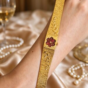 Vintage Flower Watch for Women Brass Case Japanese Movement