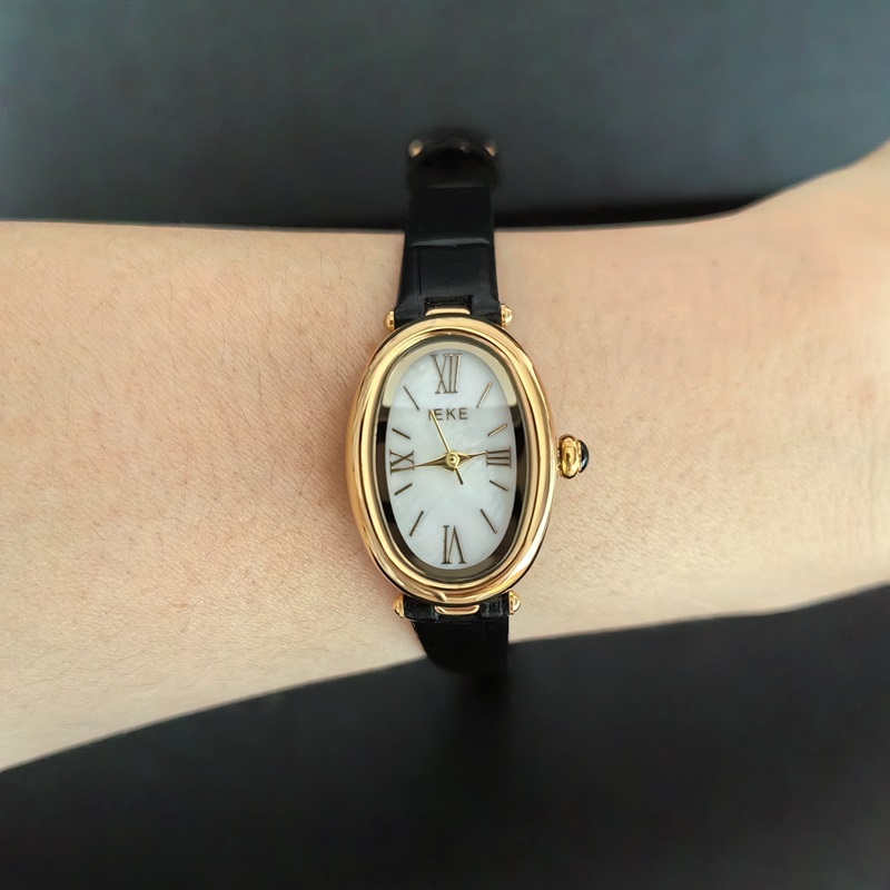 Oval Vintage Women Leather Watch | MOP Dial Ladies Watch Dakled