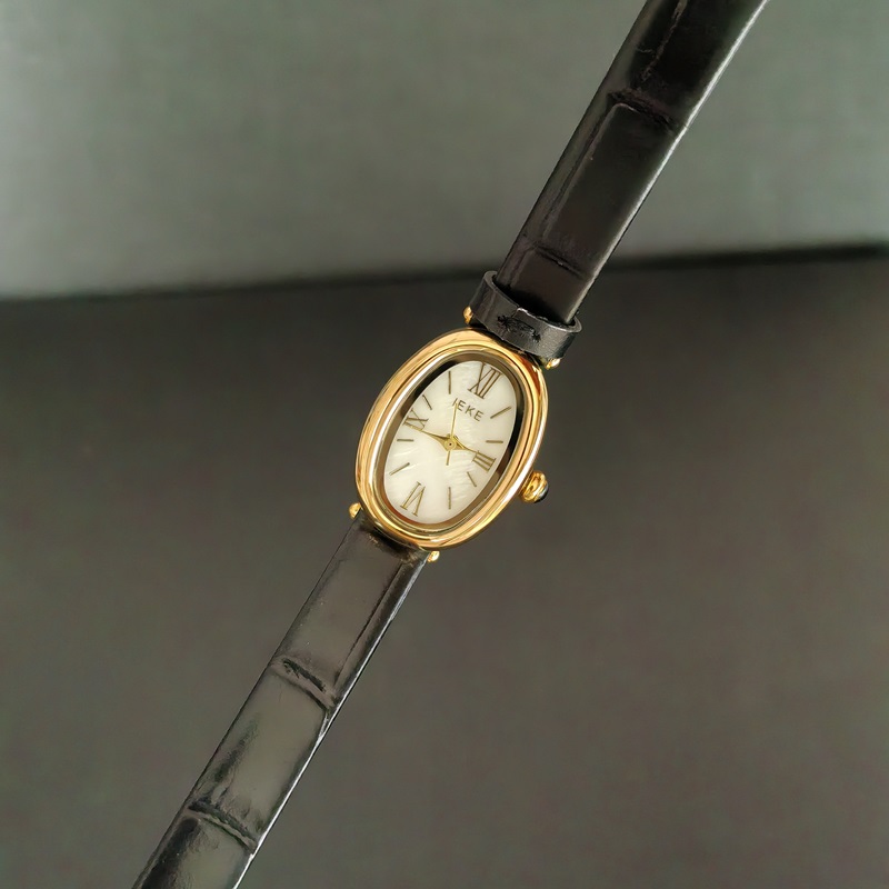 Oval Vintage Women Leather Watch | MOP Dial Ladies Watch Dakled - Image 3