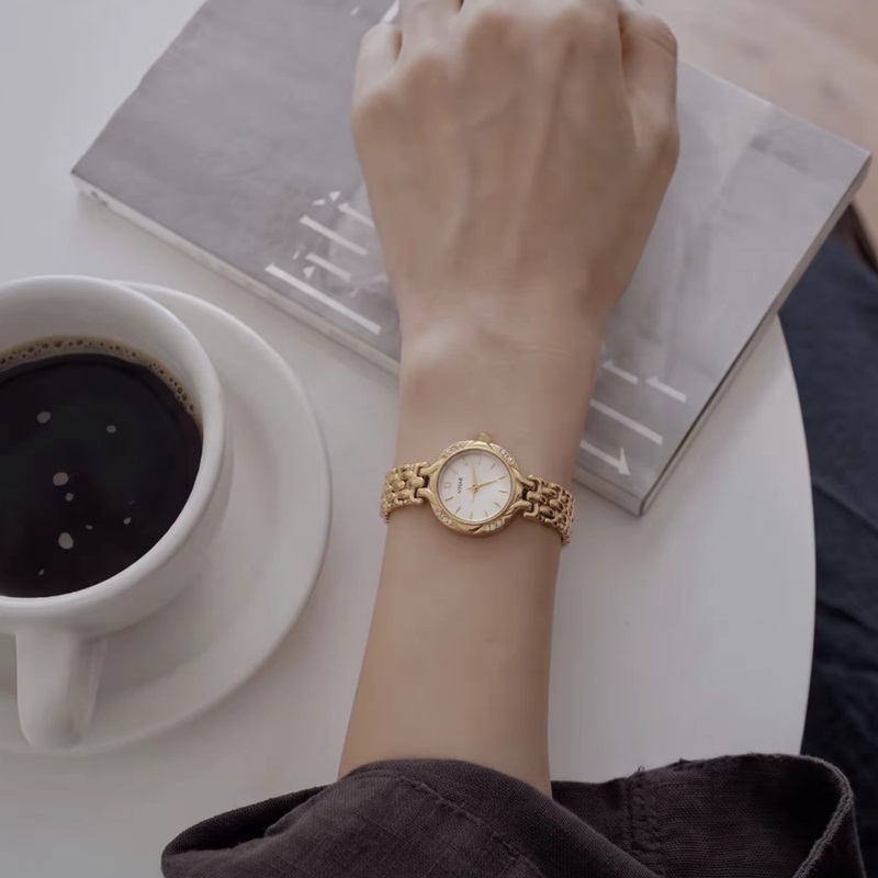 Vintage Gold Bracelet Watch | Rhinestone Bezel Ladies Watch - Image 4