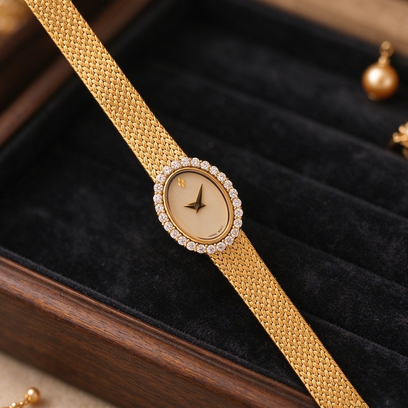 Vintage Oval Watch Japan Quartz Women Dress Wristwatch - Image 2