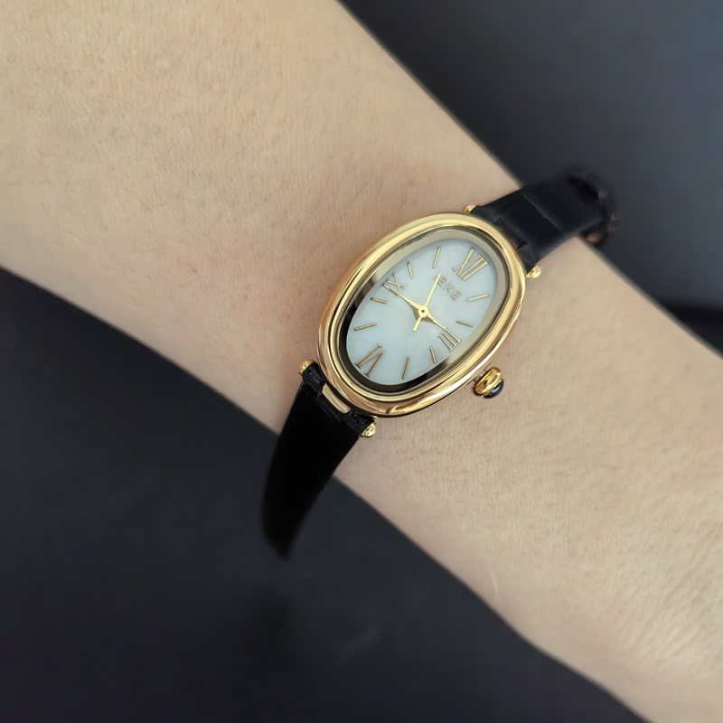 Oval Vintage Women Leather Watch | MOP Dial Ladies Watch Dakled - Image 2